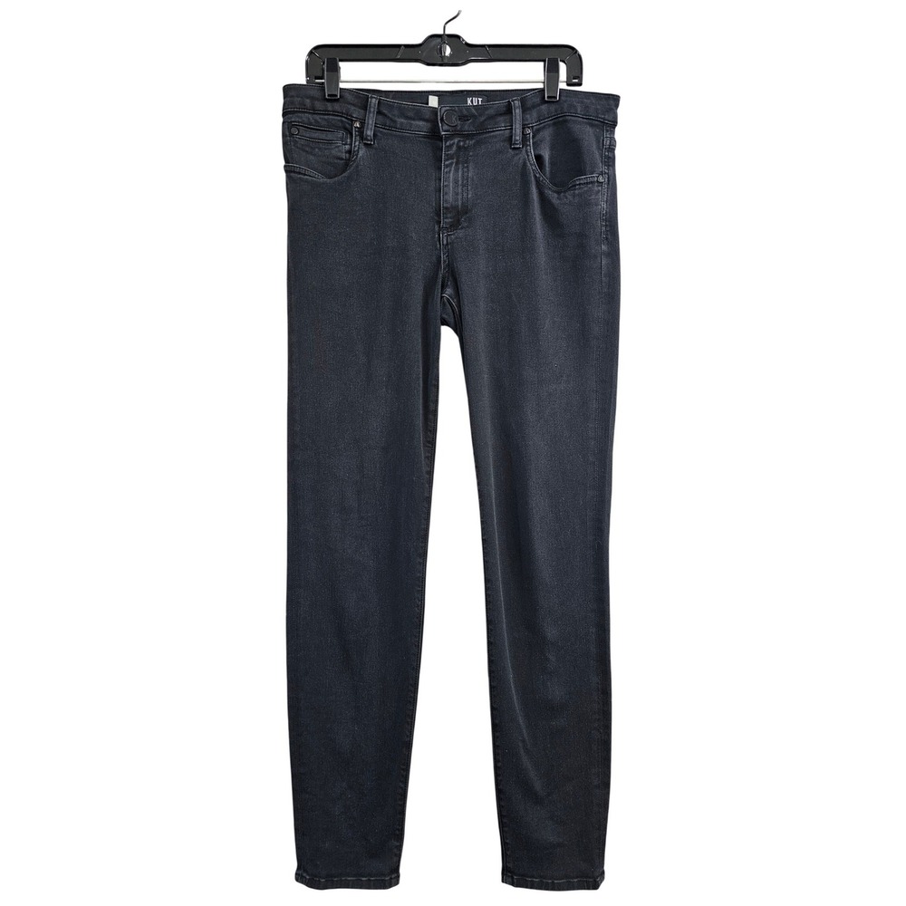 Kut from the Kloth Diana Skinny Jeans Womens 10 Black Solid Stretch Denim Slim
